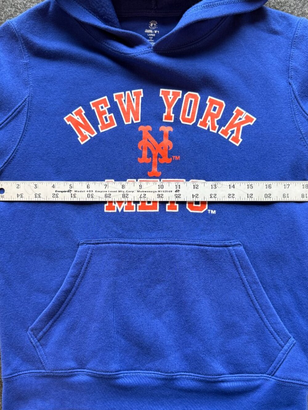 NY Mets Youth Hoodie Large Blue MLB Sweatshirt - Picture 6 of 8